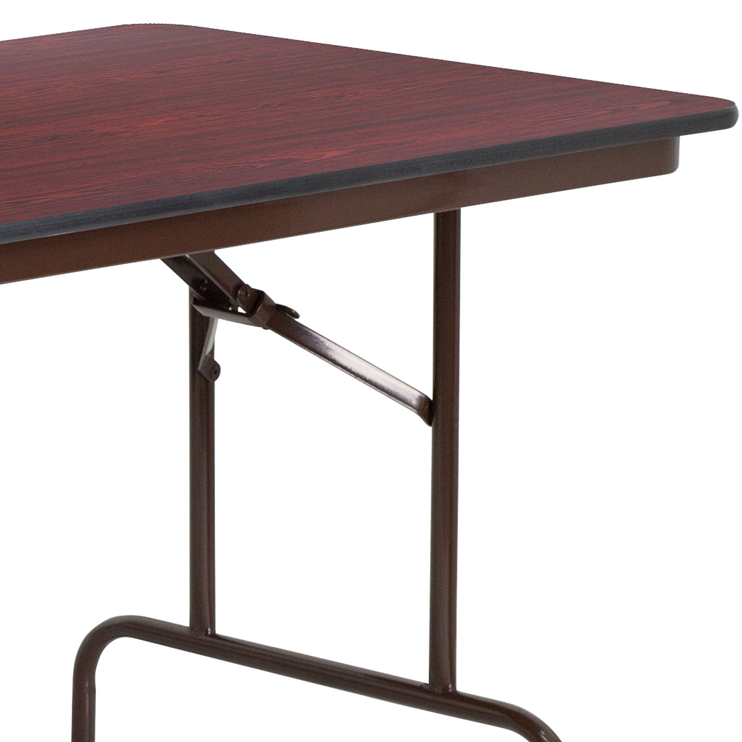 BLNK Floyd Mahogany HP Laminate Folding Banquet Table - 2.5'W x 6'L