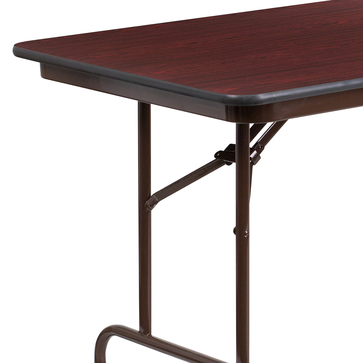 BLNK Frankie Mahogany Melamine Laminate Folding Banquet Table - 2.5'W x 6'L