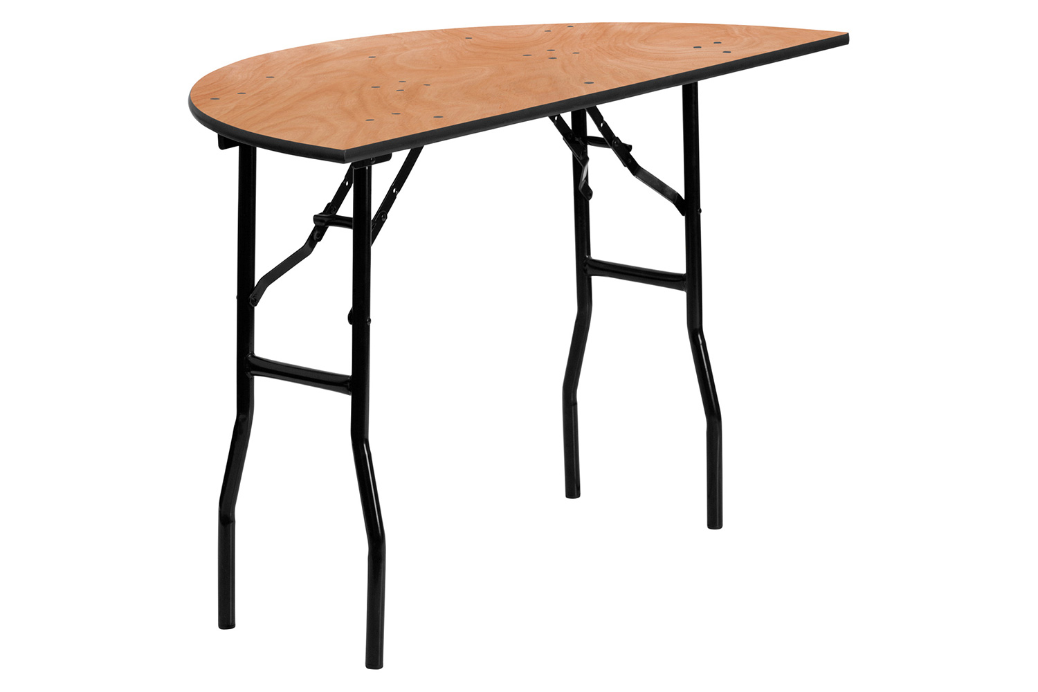 BLNK Furman Round Wood Half-Round Folding Banquet Table - 4'D