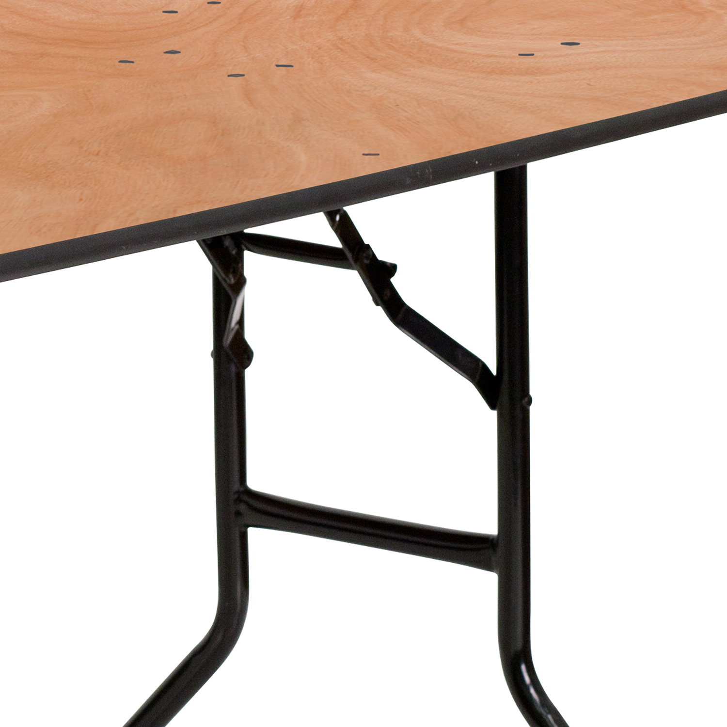 BLNK Furman Round Wood Half-Round Folding Banquet Table - 5'D