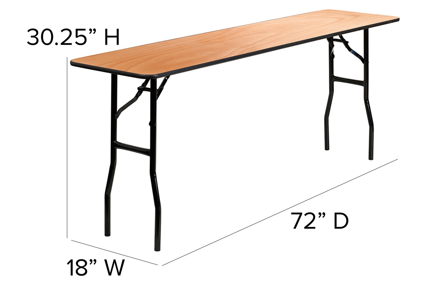 BLNK Gael Rectangular Wood Folding Training - 6'L