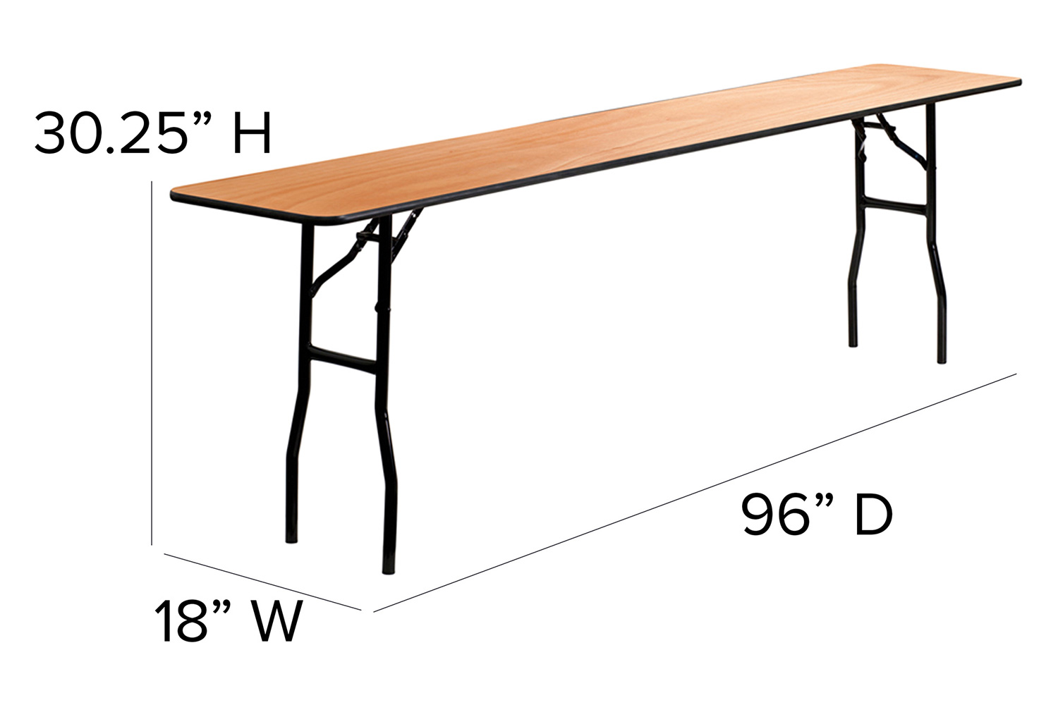 BLNK Gael Rectangular Wood Folding Training - 8'L