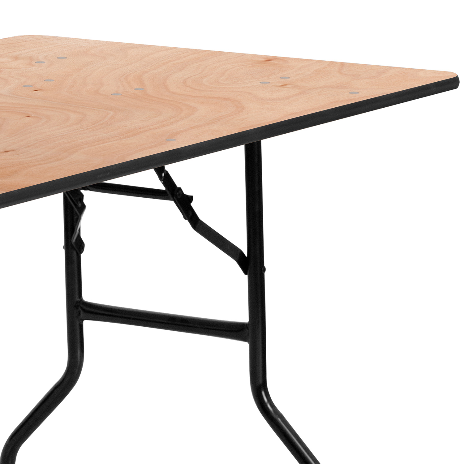 BLNK Gael Rectangular Wood Folding Banquet Table with Clear Coated Finished Top - 5'W x 2.5'L