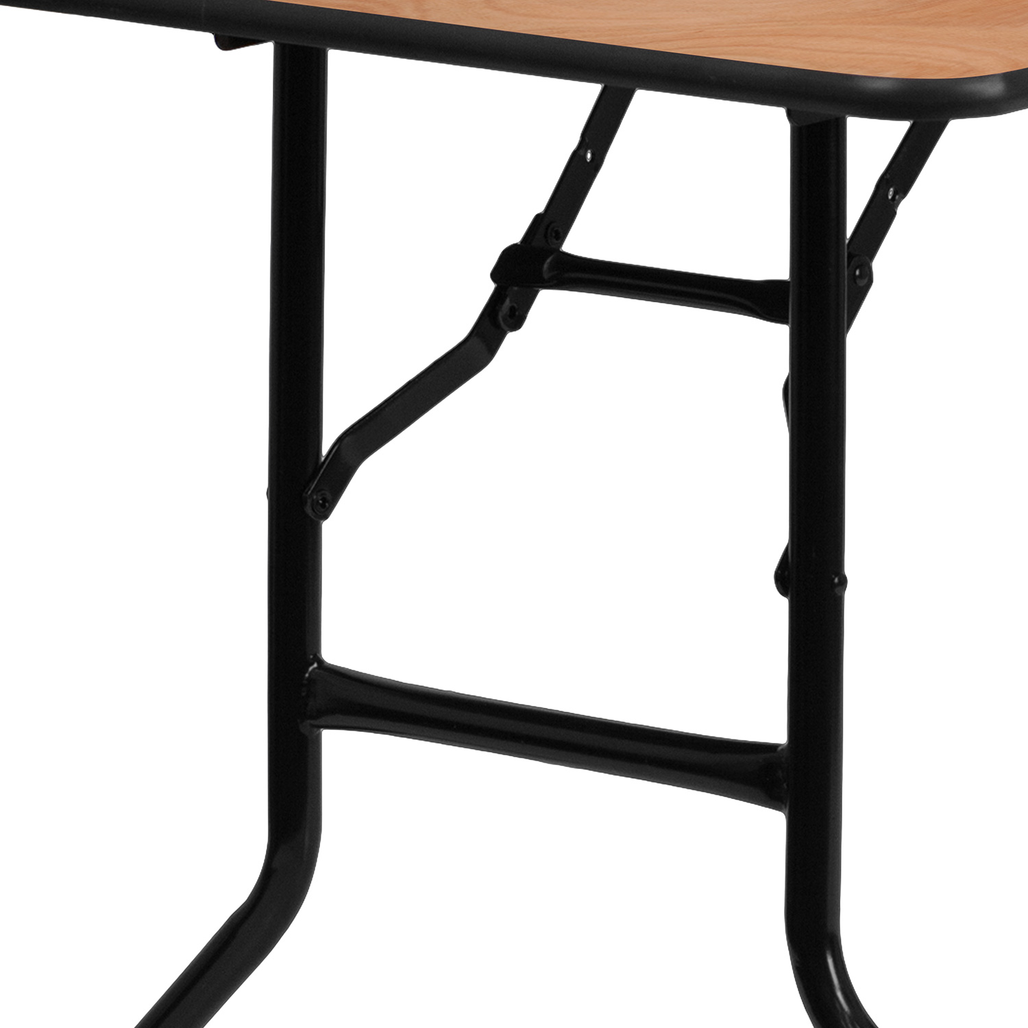 BLNK Gael Rectangular Wood Folding Banquet Table with Clear Coated Finished Top - 5'W x 2.5'L