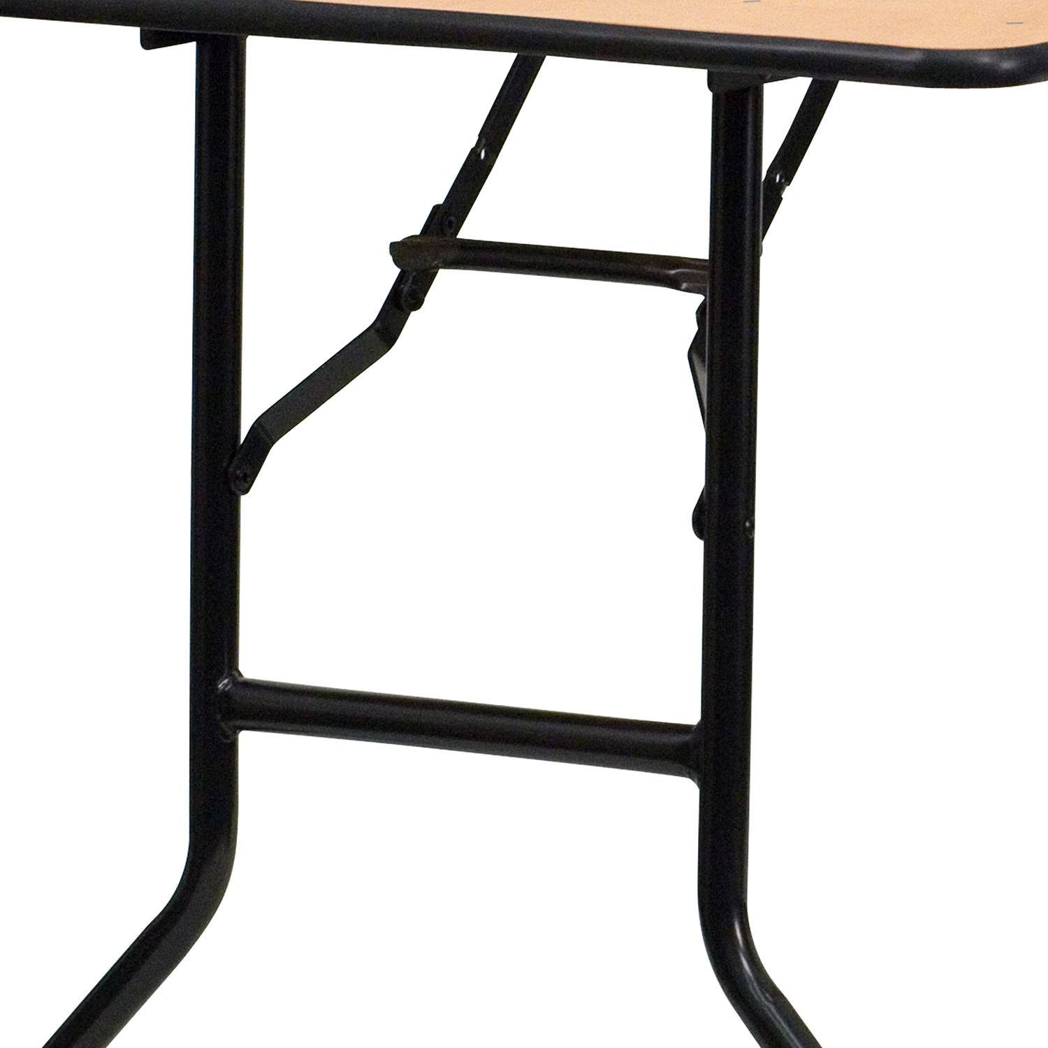 BLNK Gael Rectangular Wood Folding Banquet Table with Clear Coated Finished Top - 6'W x 2.5'L