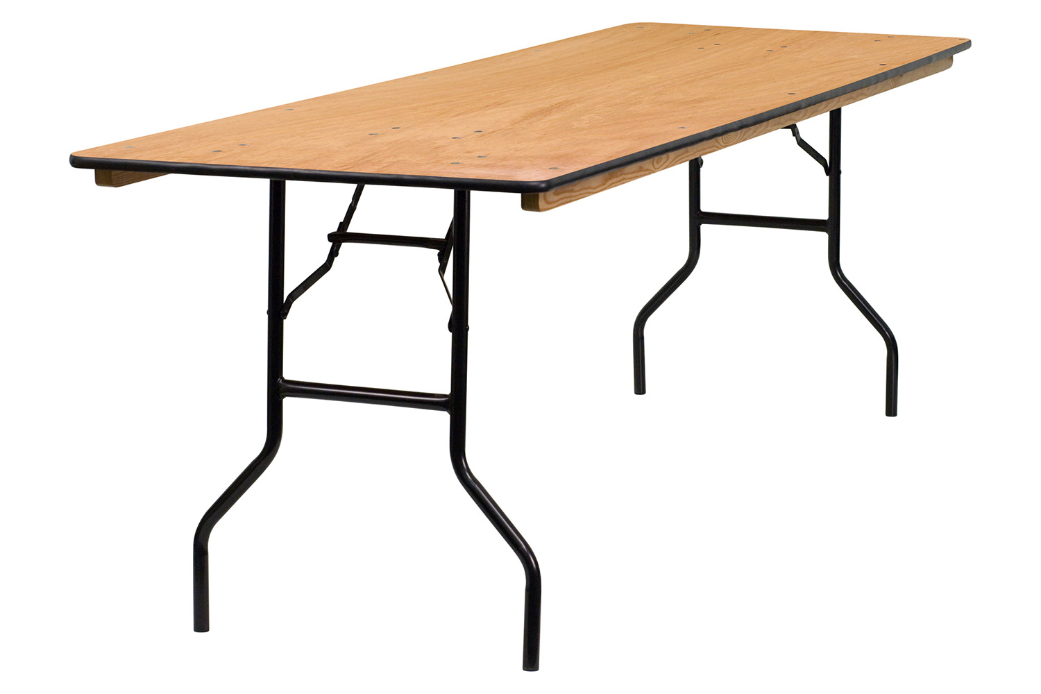 BLNK Gael Rectangular Wood Folding Banquet Table with Clear Coated Finished Top - 2.5'W x 8'L