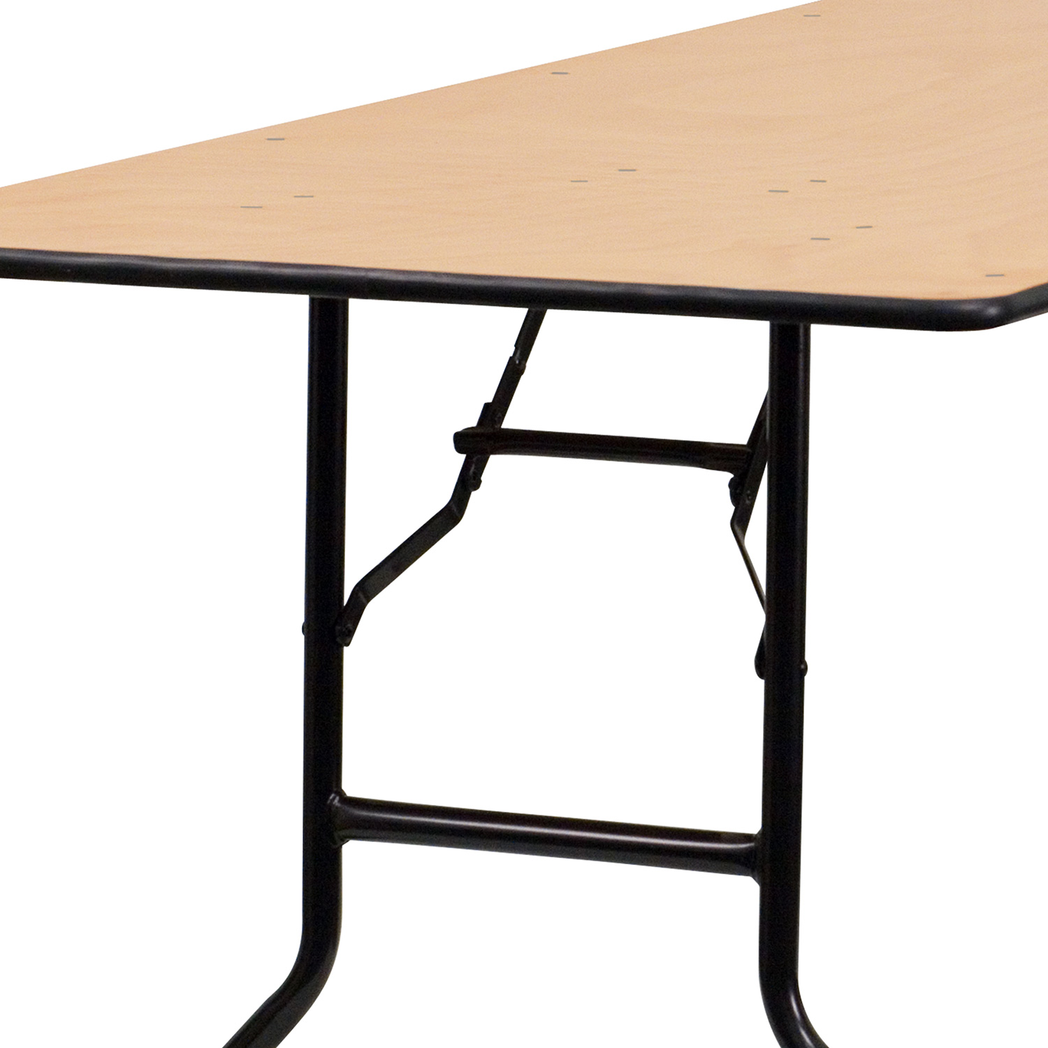 BLNK Gael Rectangular Wood Folding Banquet Table with Clear Coated Finished Top - 2.5'W x 8'L