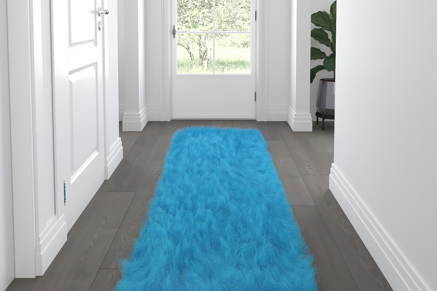 BLNK Chalet Collection Faux Fur Area Rug with Polyester Backing