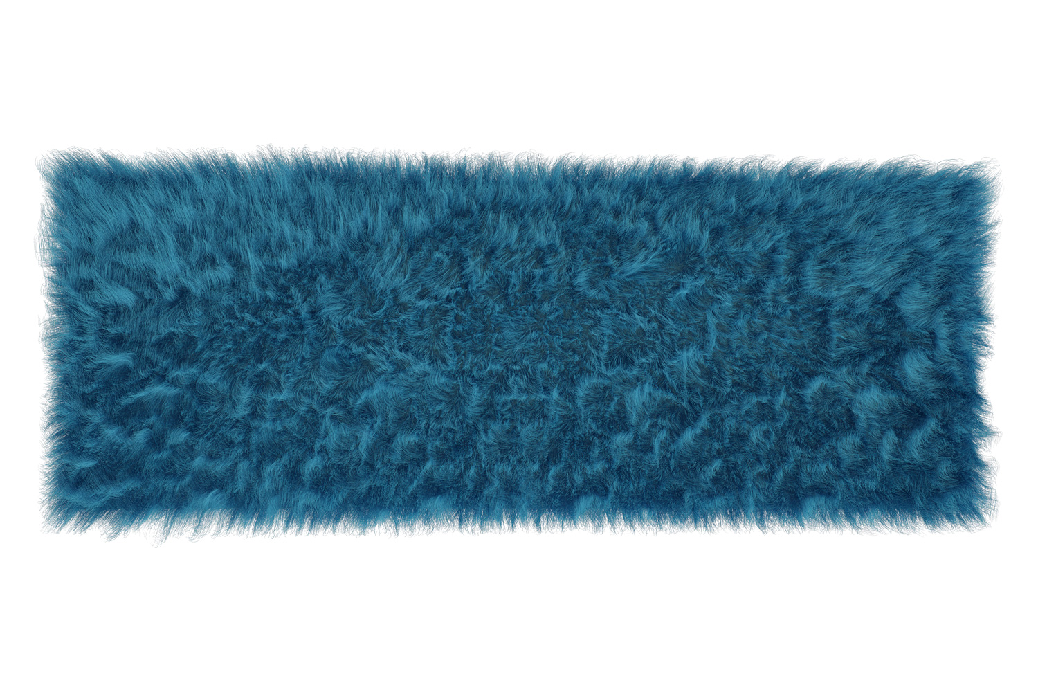 BLNK Chalet Collection Faux Fur Area Rug with Polyester Backing - Turquoise, 2'W x 7'L