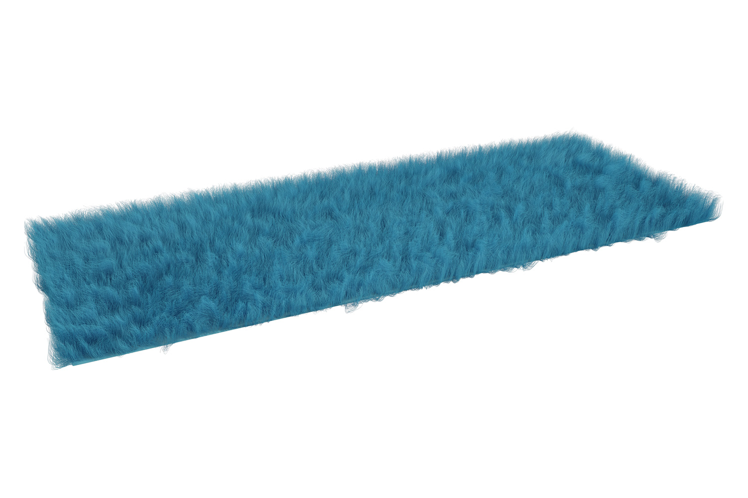 BLNK Chalet Collection Faux Fur Area Rug with Polyester Backing - Turquoise, 2'W x 7'L