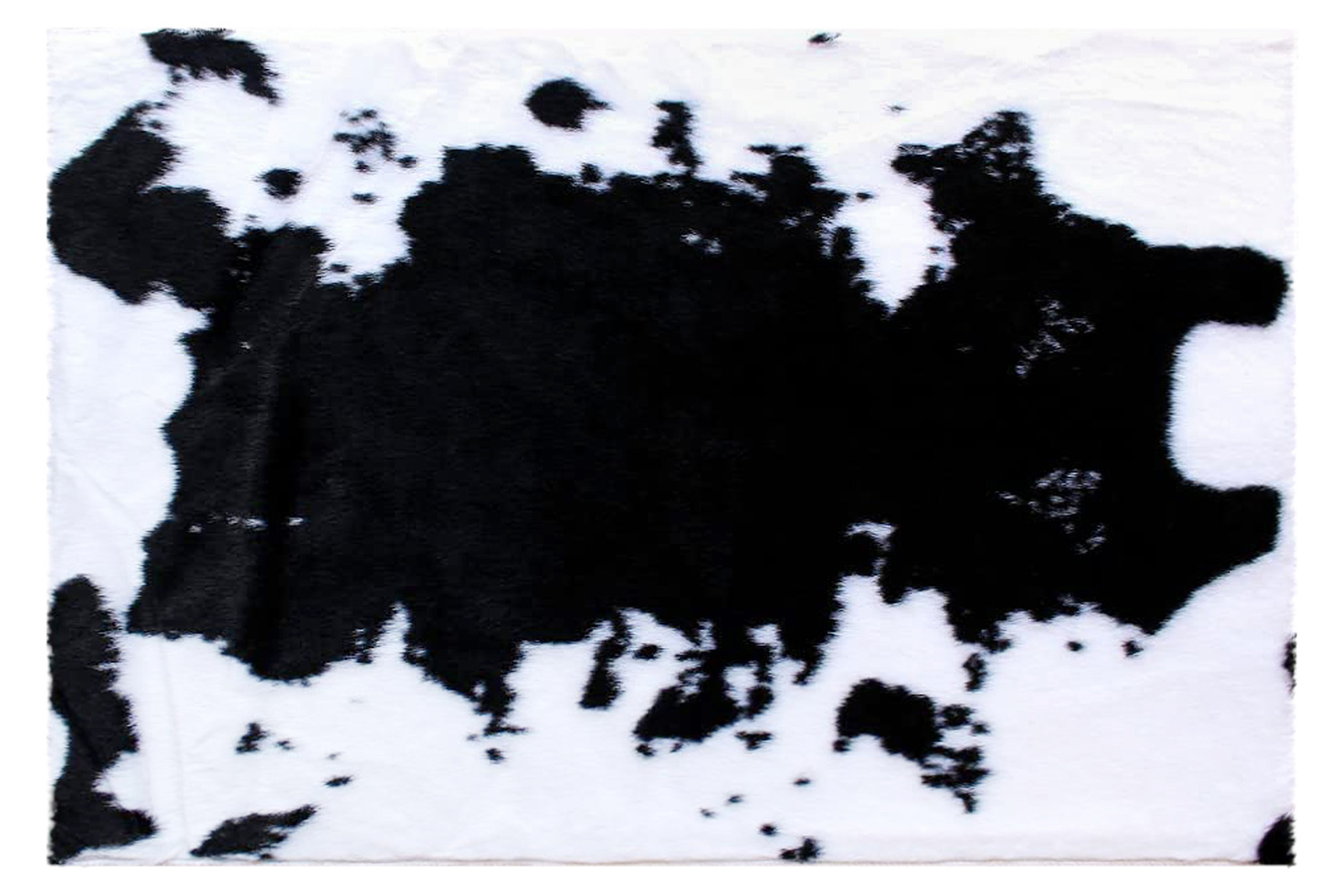 BLNK Barstow Collection Faux Cowhide Print Area Rug with Polyester Backing - Black, 2'W x 3'L