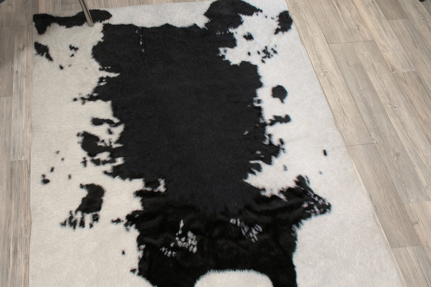 BLNK Barstow Collection Faux Cowhide Print Area Rug with Polyester Backing - Black, 3'W x 5'L