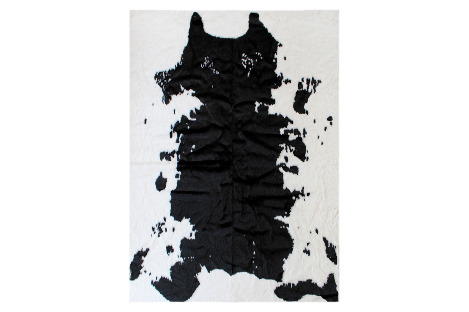 BLNK Barstow Collection Faux Cowhide Print Area Rug with Polyester Backing - Black, 3'W x 5'L