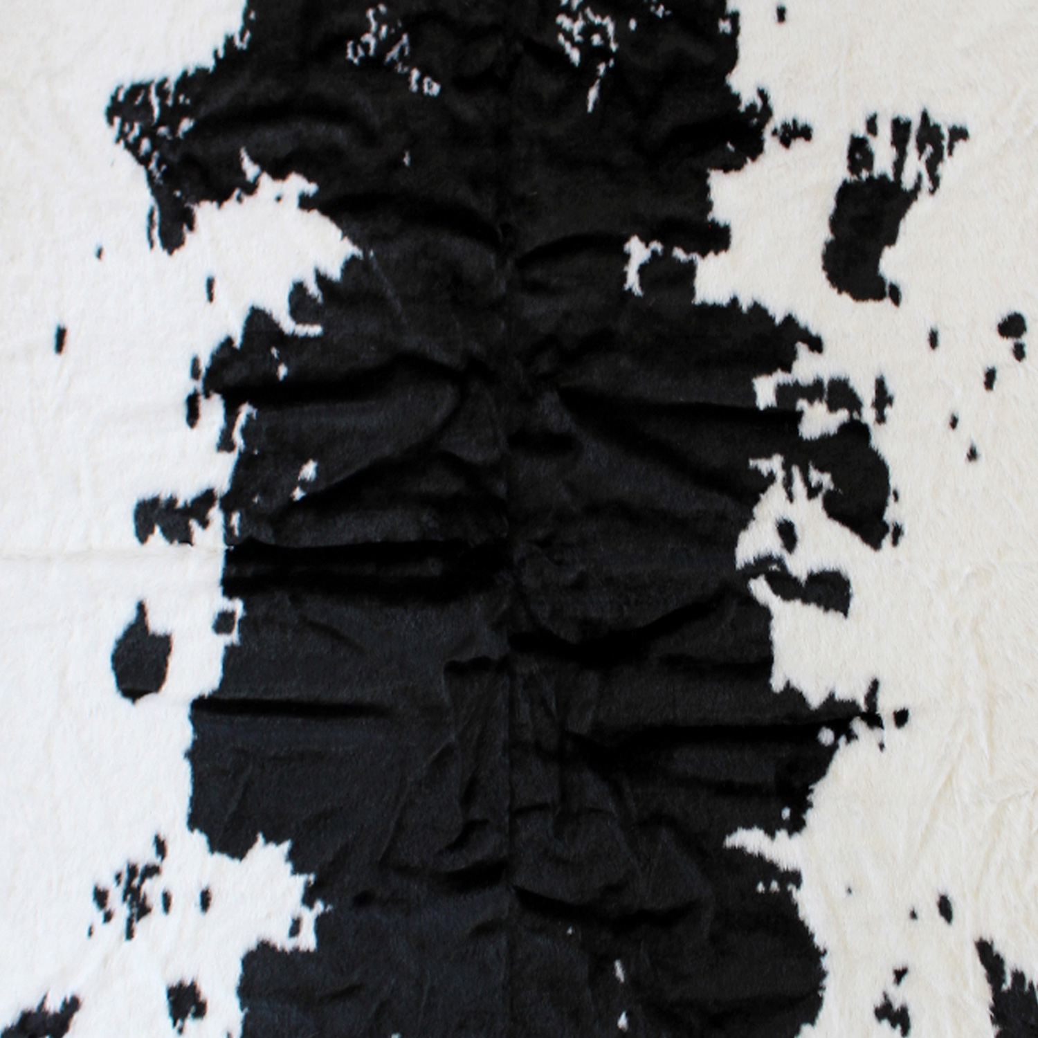 BLNK Barstow Collection Faux Cowhide Print Area Rug with Polyester Backing - Black, 3'W x 5'L