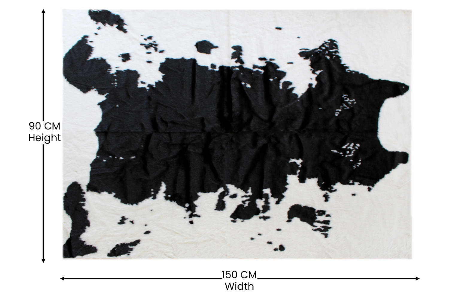 BLNK Barstow Collection Faux Cowhide Print Area Rug with Polyester Backing - Black, 3'W x 5'L