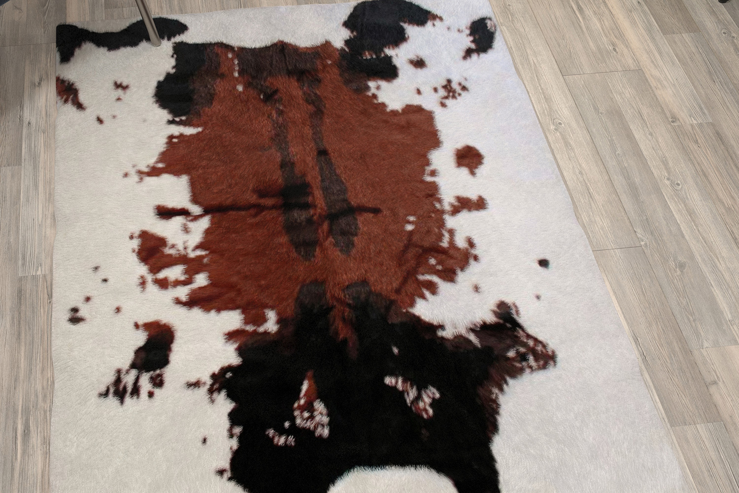 BLNK Barstow Collection Faux Cowhide Print Area Rug with Polyester Backing - Brown, 3'W x 5'L