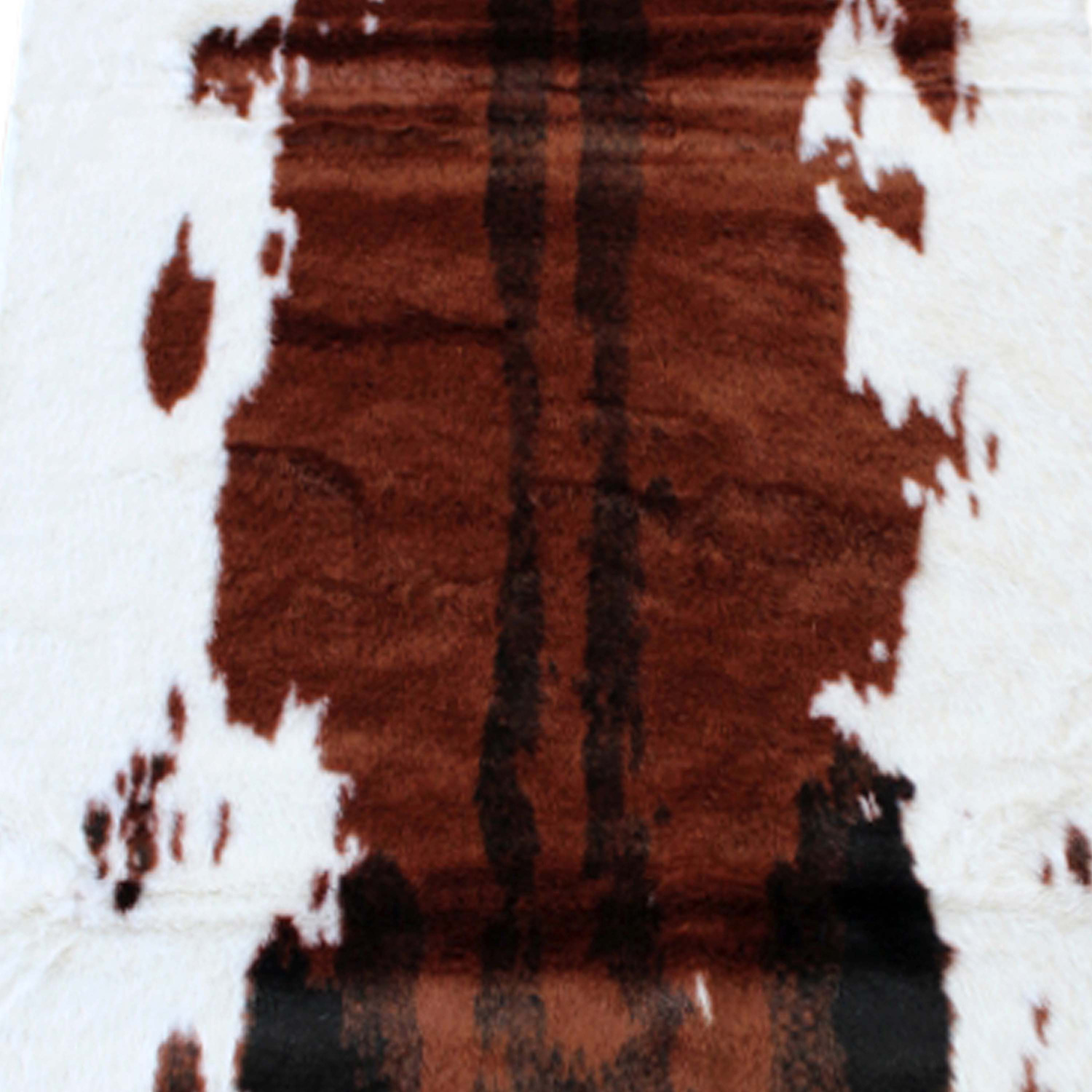 BLNK Barstow Collection Faux Cowhide Print Area Rug with Polyester Backing - Black, 3'W x 9'L