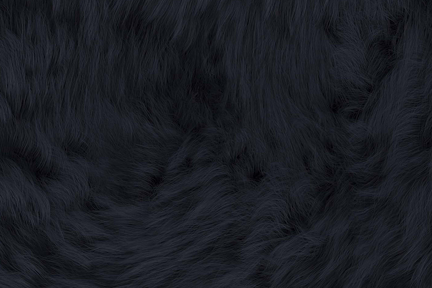 BLNK Chalet Collection Faux Fur Area Rug with Polyester Backing - Black, 2'W x 3'L