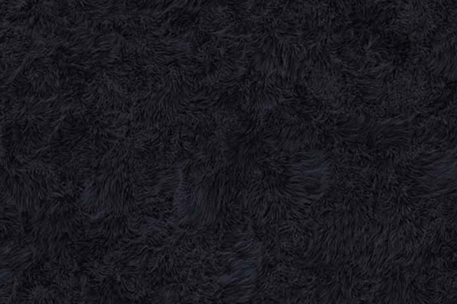 BLNK Chalet Collection Faux Fur Area Rug with Polyester Backing - Black, 2'W x 7'L