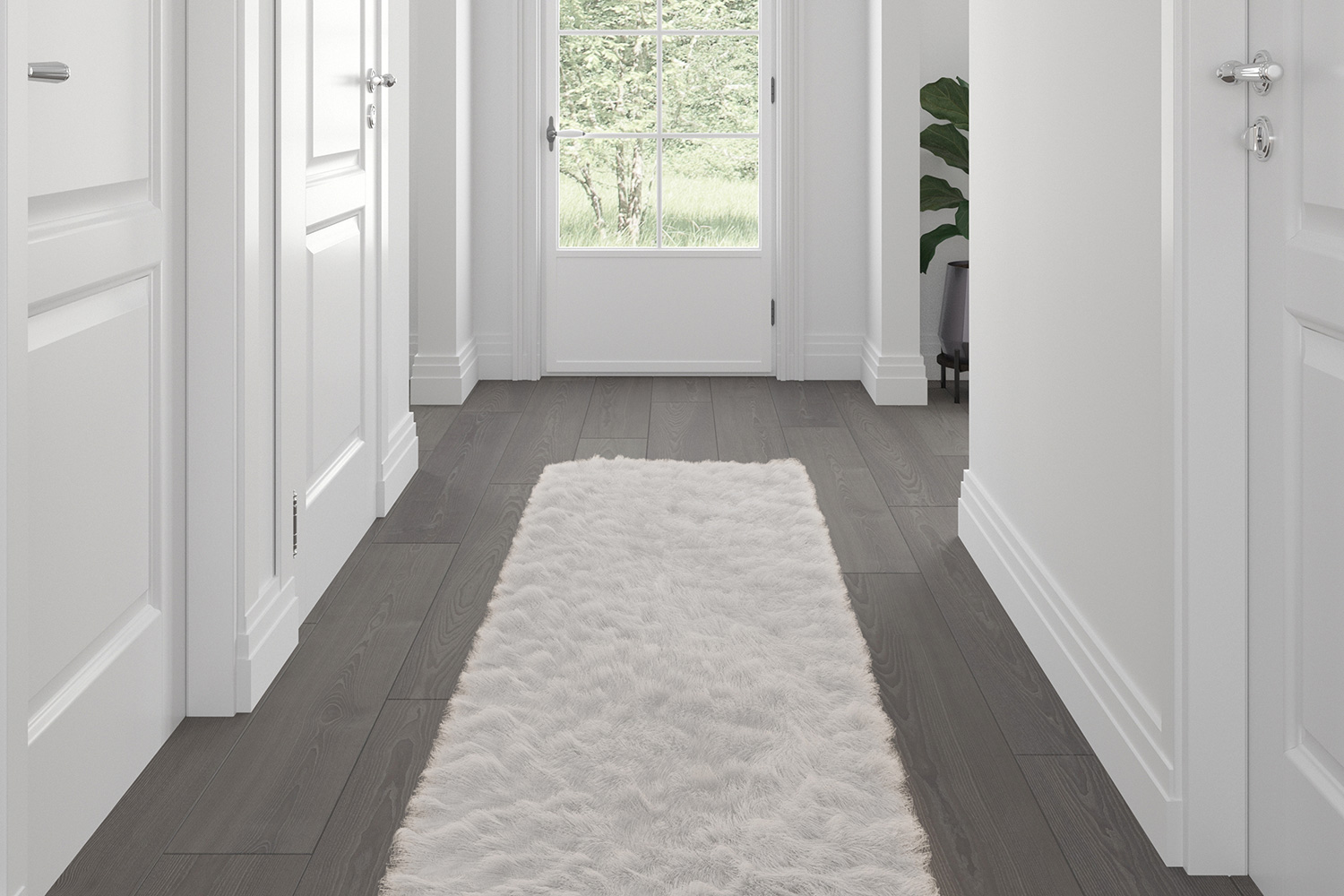 BLNK Chalet Collection Faux Fur Area Rug with Polyester Backing