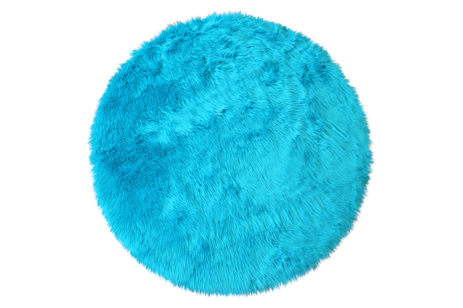 BLNK Chalet Collection Round Faux Fur Area Rug with Polyester Backing - Turquoise, 4'W x 4'L