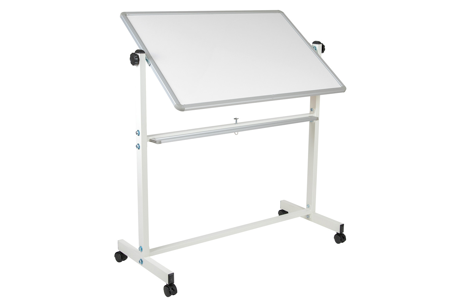 BLNK HERCULES Series Double-Sided Mobile White Board with Pen Tray - 45.25"W x 54.75"H