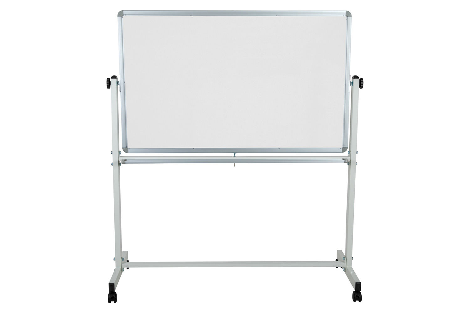 BLNK HERCULES Series Reversible Mobile Cork Bulletin Board and White Board with Pen Tray - 53"W x 59"H