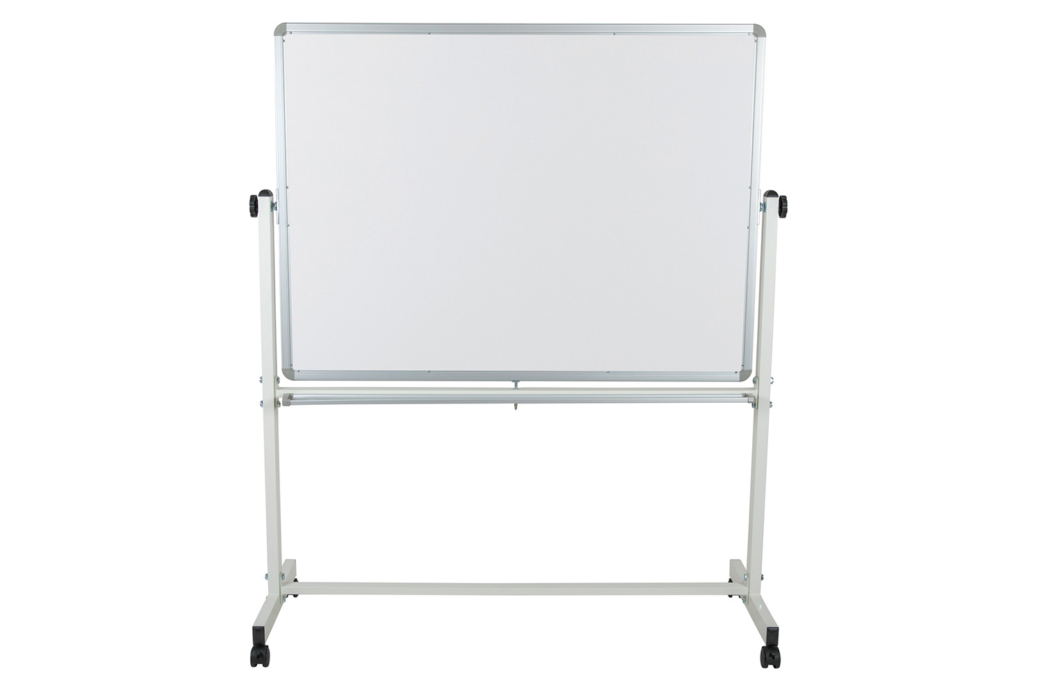 BLNK HERCULES Series Reversible Mobile Cork Bulletin Board and White Board with Pen Tray - 53"W x 62.5"H