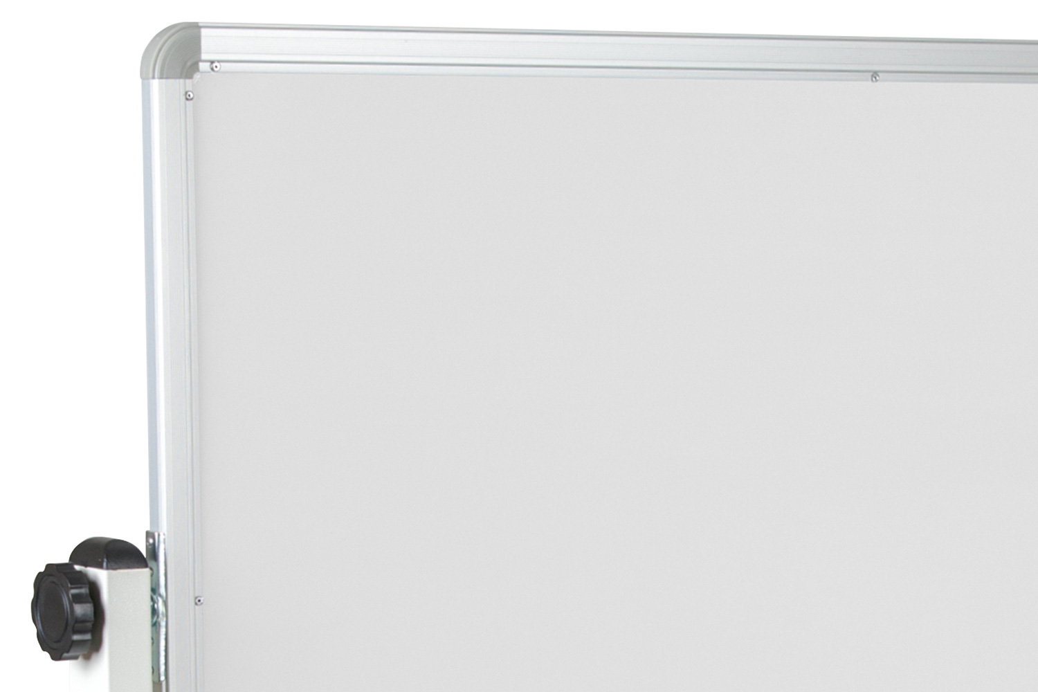 BLNK HERCULES Series Reversible Mobile Cork Bulletin Board and White Board with Pen Tray - 62.5"W x 62.25"H