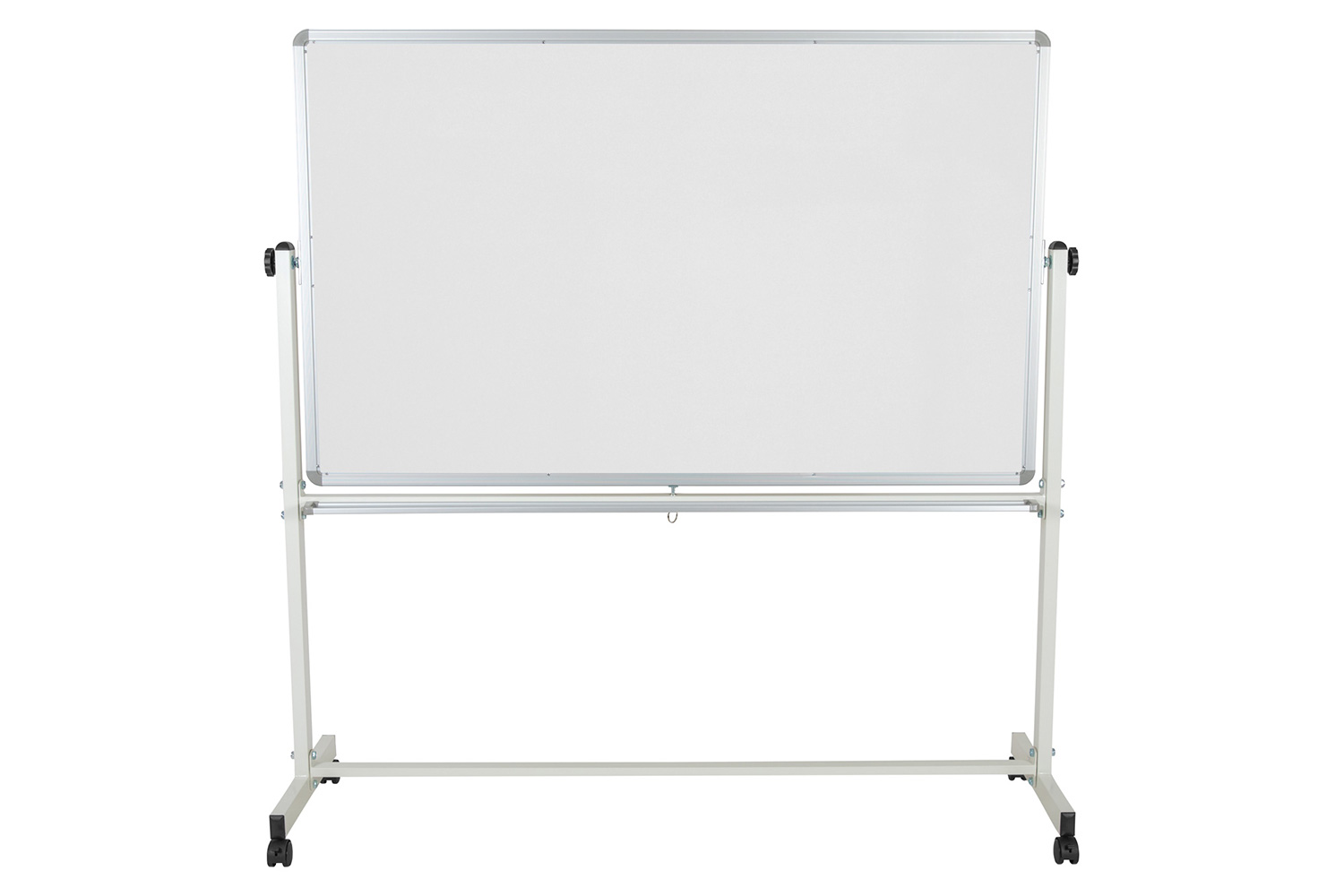 BLNK HERCULES Series Reversible Mobile Cork Bulletin Board and White Board with Pen Tray - 64.25"W x 64.75"H