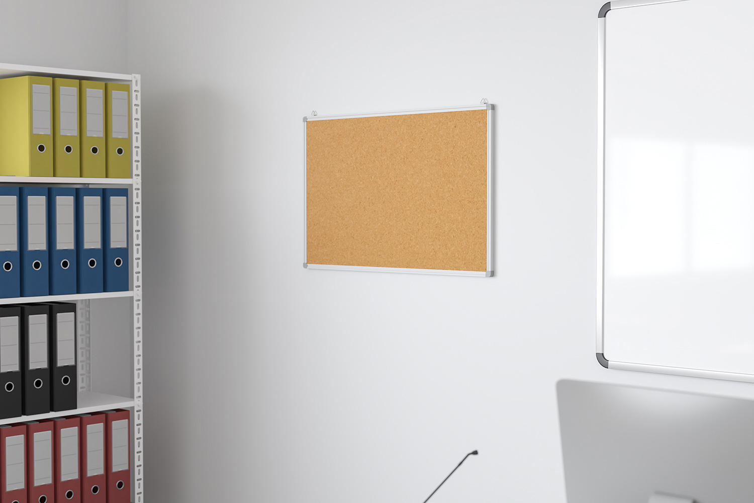 BLNK HERCULES Series Natural Cork Board with Aluminum Frame