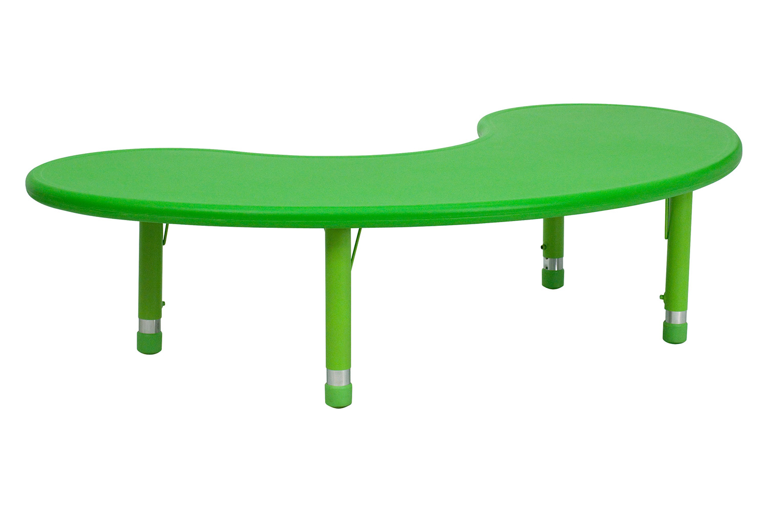 BLNK™ Wren Half-Moon Plastic Height Adjustable Activity Table - Green