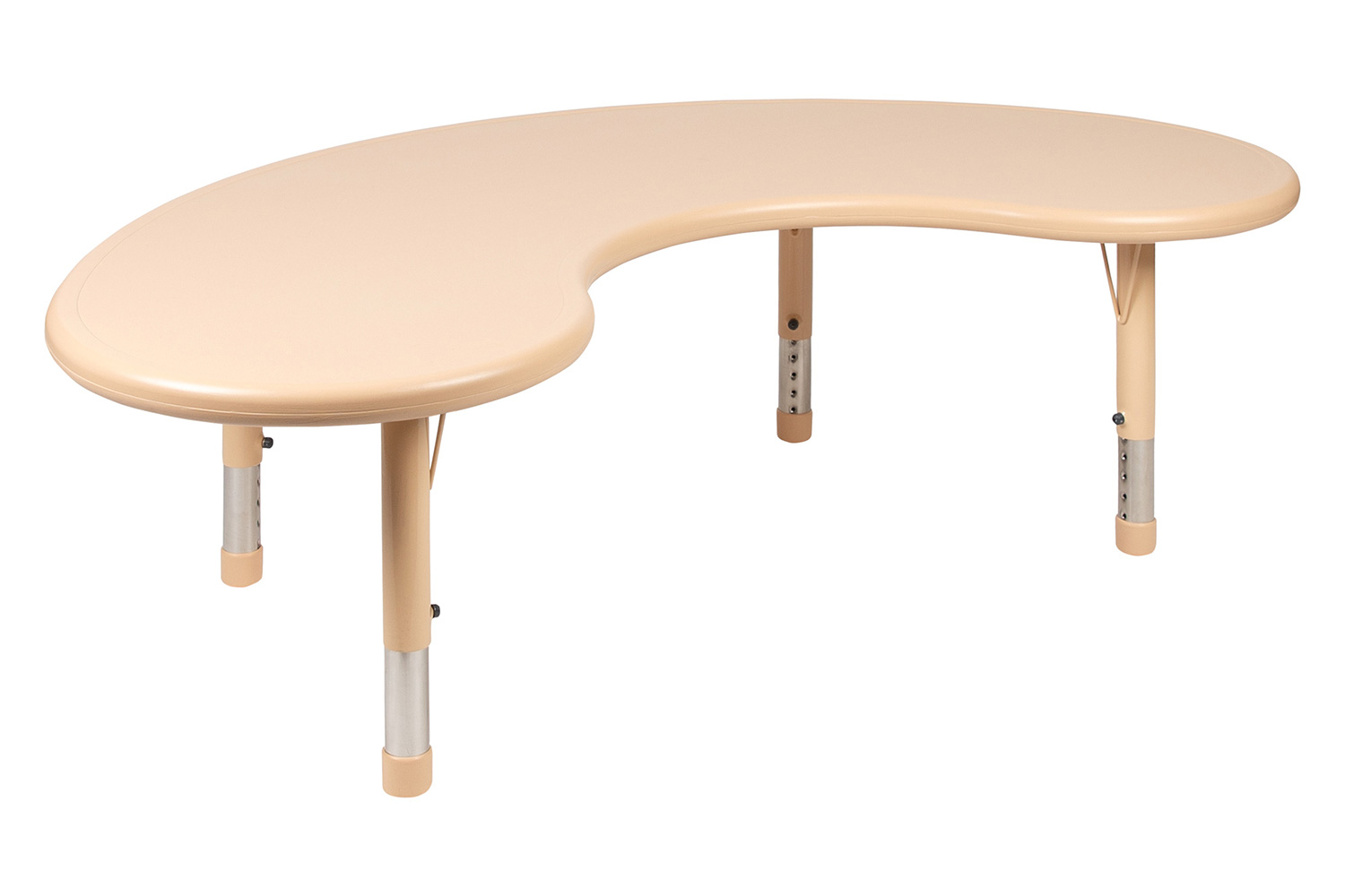 BLNK™ Wren Half-Moon Plastic Height Adjustable Activity Table - Natural