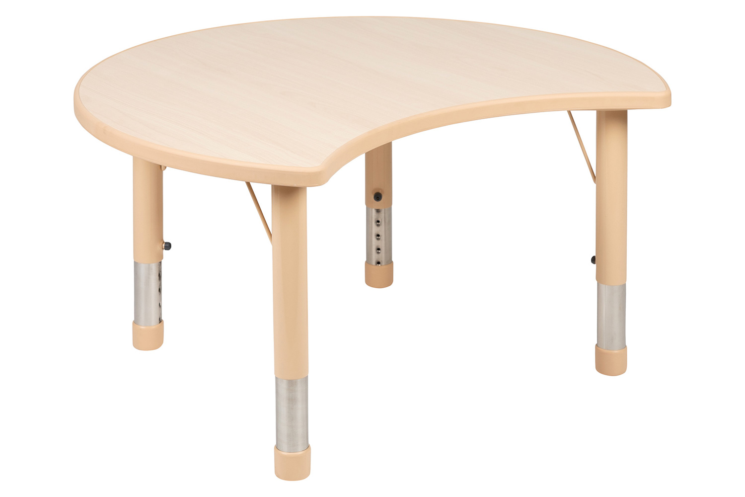 BLNK - Wren Crescent Natural Plastic Height Adjustable Activity Table