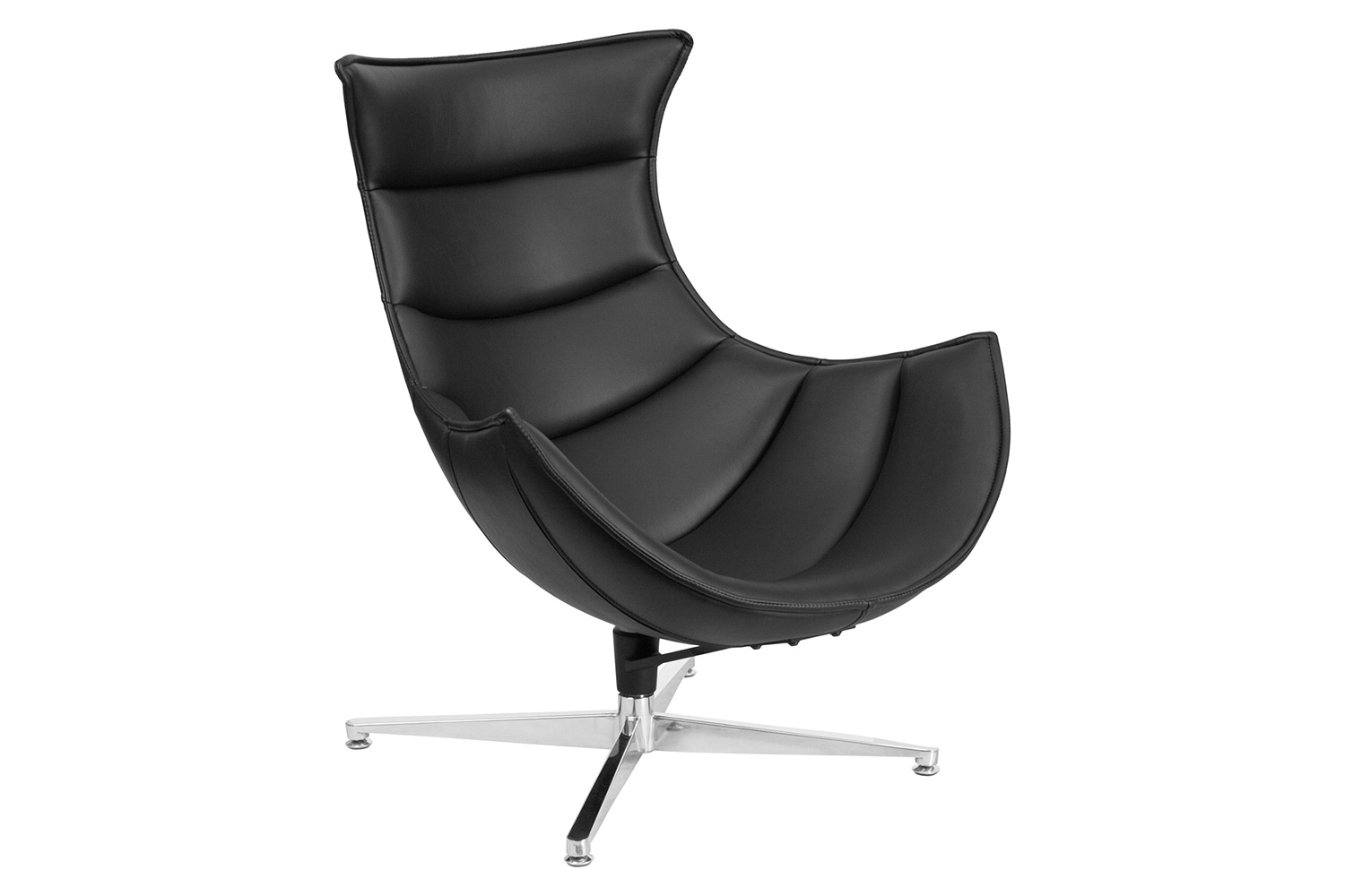 BLNK™ Pasithea LeatherSoft Swivel Cocoon Chair - Black