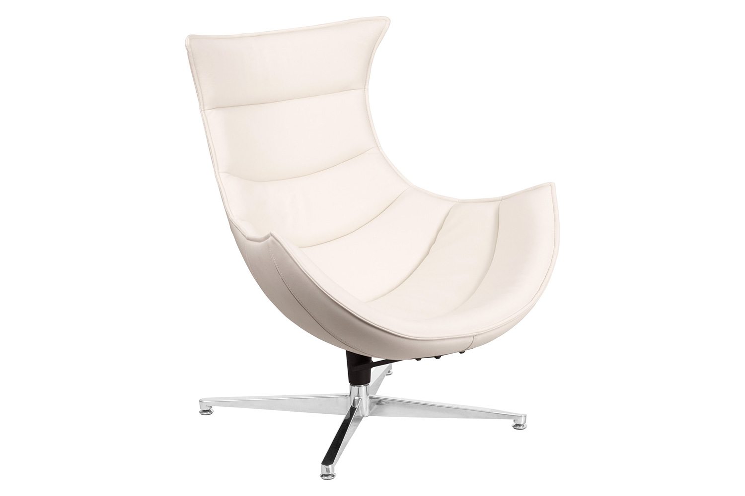 BLNK™ Pasithea LeatherSoft Swivel Cocoon Chair - Creamy White