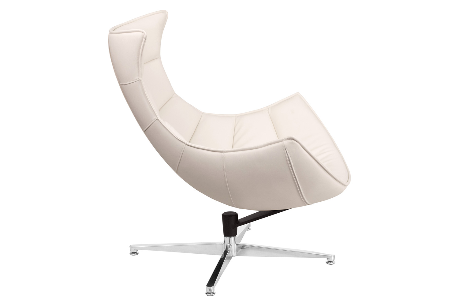 BLNK™ Pasithea LeatherSoft Swivel Cocoon Chair - Creamy White