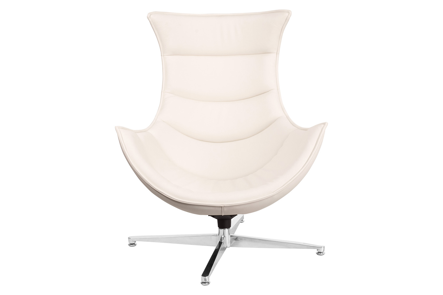 BLNK™ Pasithea LeatherSoft Swivel Cocoon Chair - Creamy White