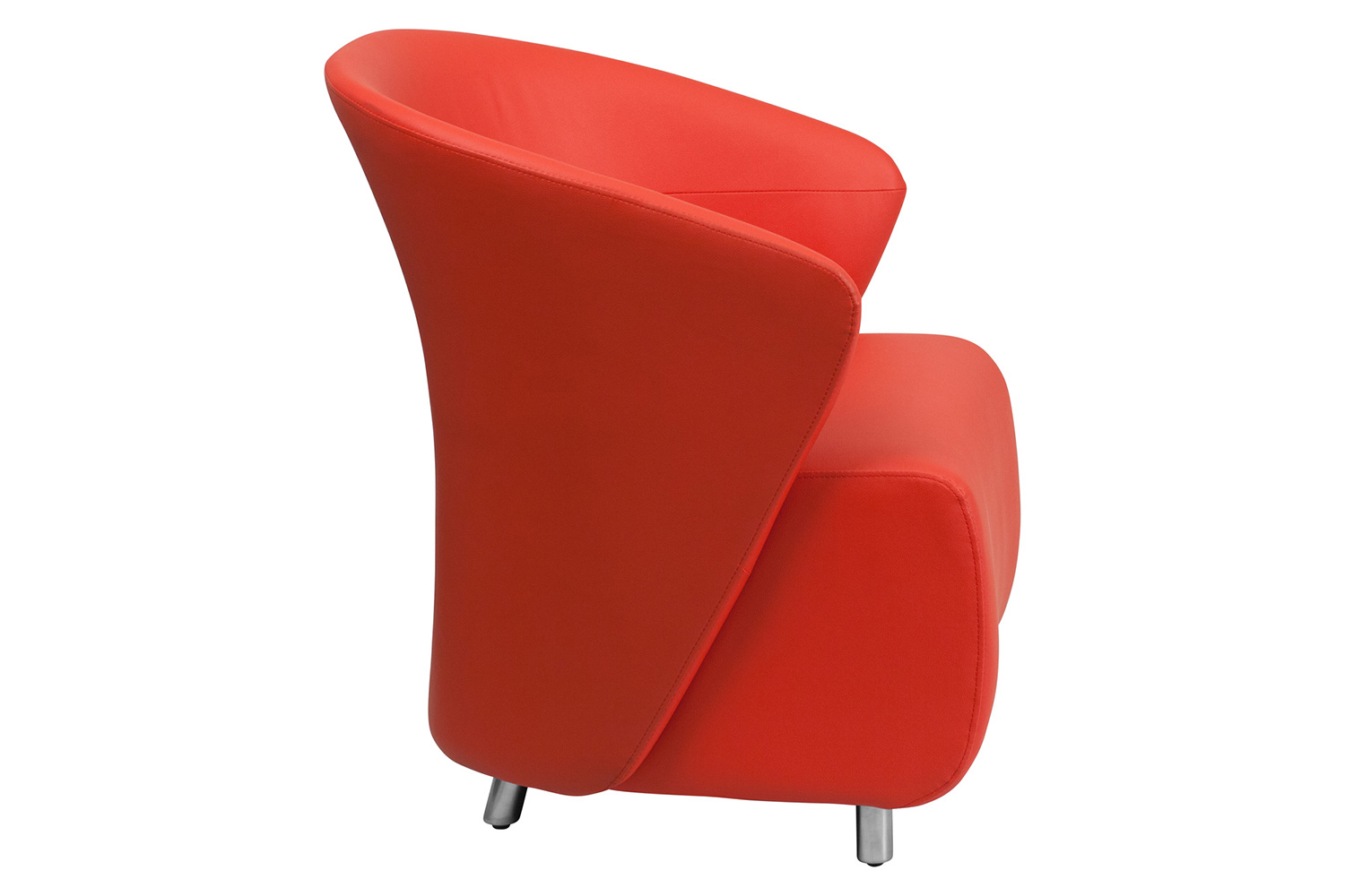 BLNK Pasithea LeatherSoft Curved Barrel Back Lounge Chair - Red