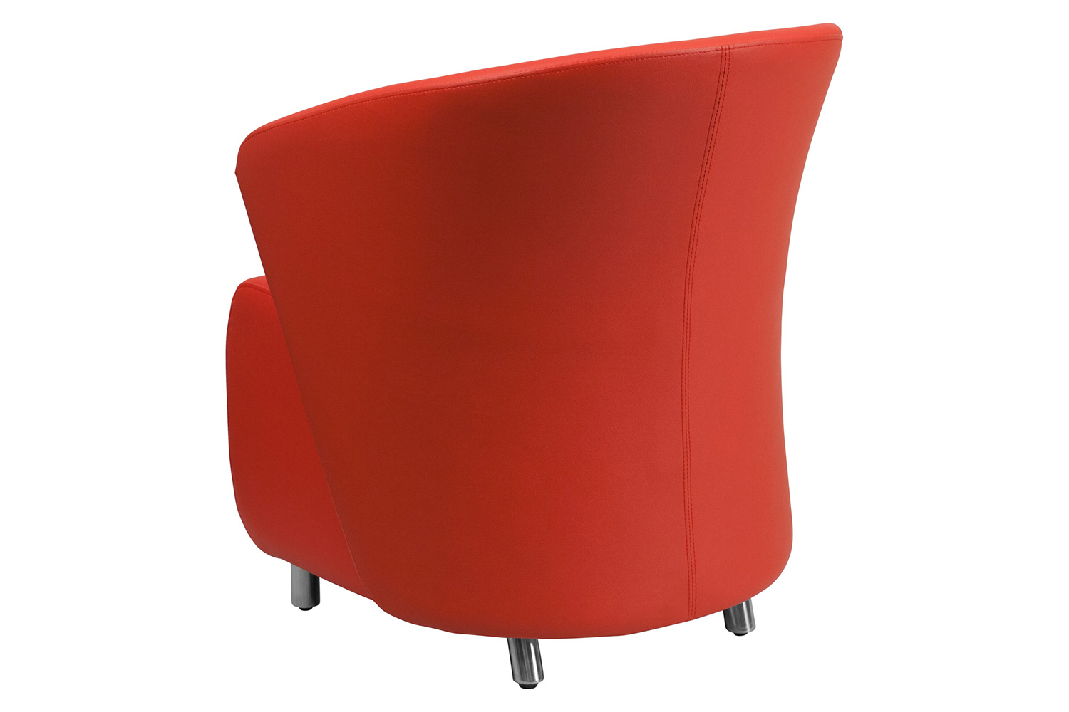 BLNK Pasithea LeatherSoft Curved Barrel Back Lounge Chair - Red