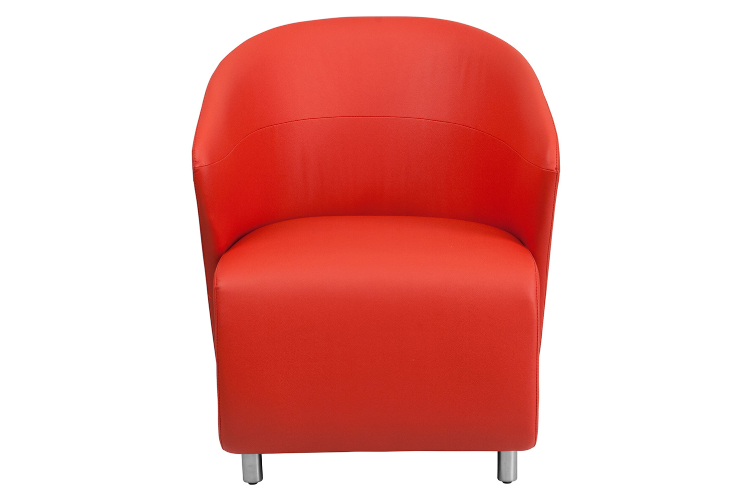 BLNK Pasithea LeatherSoft Curved Barrel Back Lounge Chair - Red