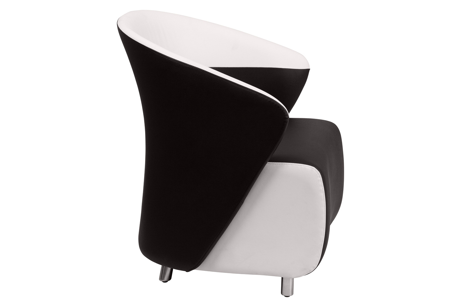 BLNK™ Pasithea LeatherSoft Curved Barrel Back Lounge Chair - Black/Melrose White