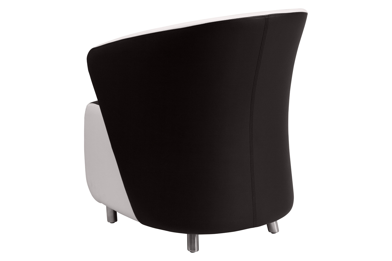 BLNK™ Pasithea LeatherSoft Curved Barrel Back Lounge Chair - Black/Melrose White