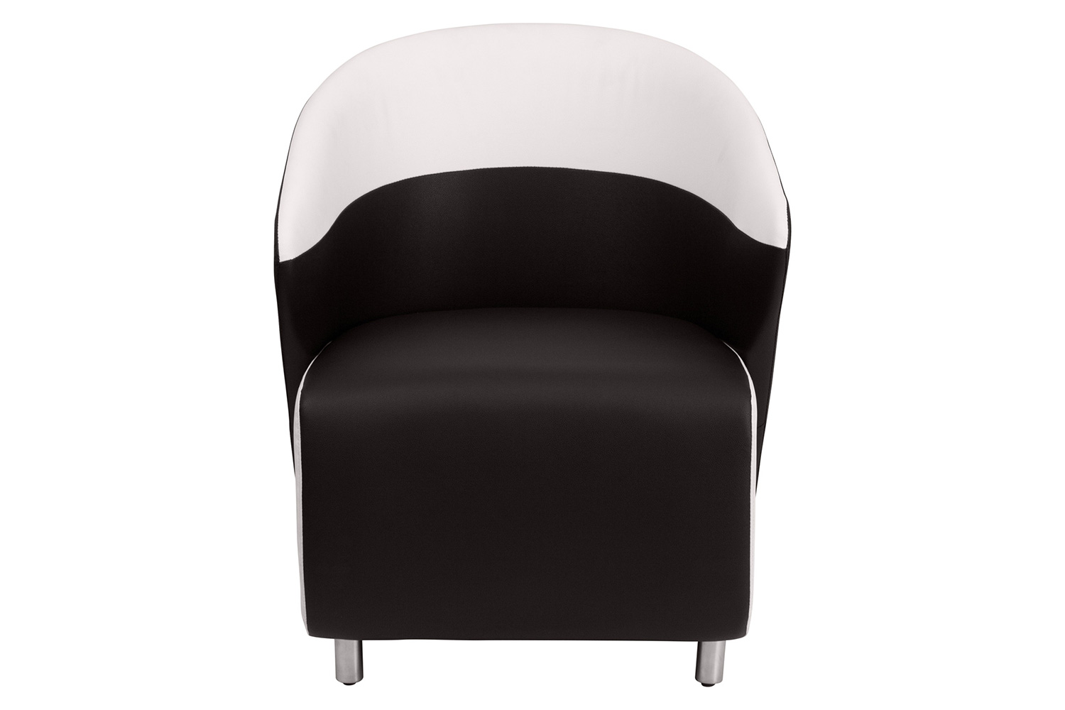 BLNK™ Pasithea LeatherSoft Curved Barrel Back Lounge Chair - Black/Melrose White