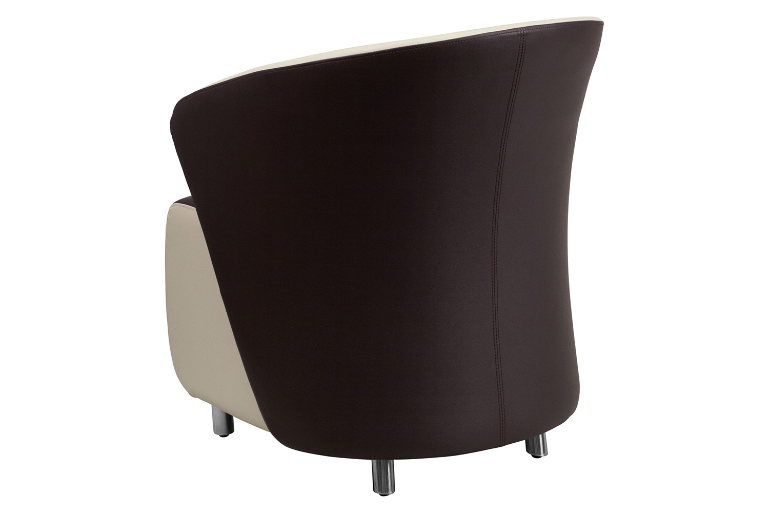 BLNK™ Pasithea LeatherSoft Curved Barrel Back Lounge Chair - Dark Brown/Beige