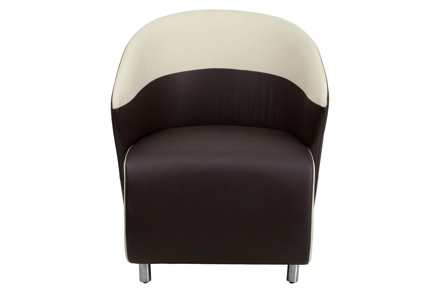 BLNK™ Pasithea LeatherSoft Curved Barrel Back Lounge Chair - Dark Brown/Beige