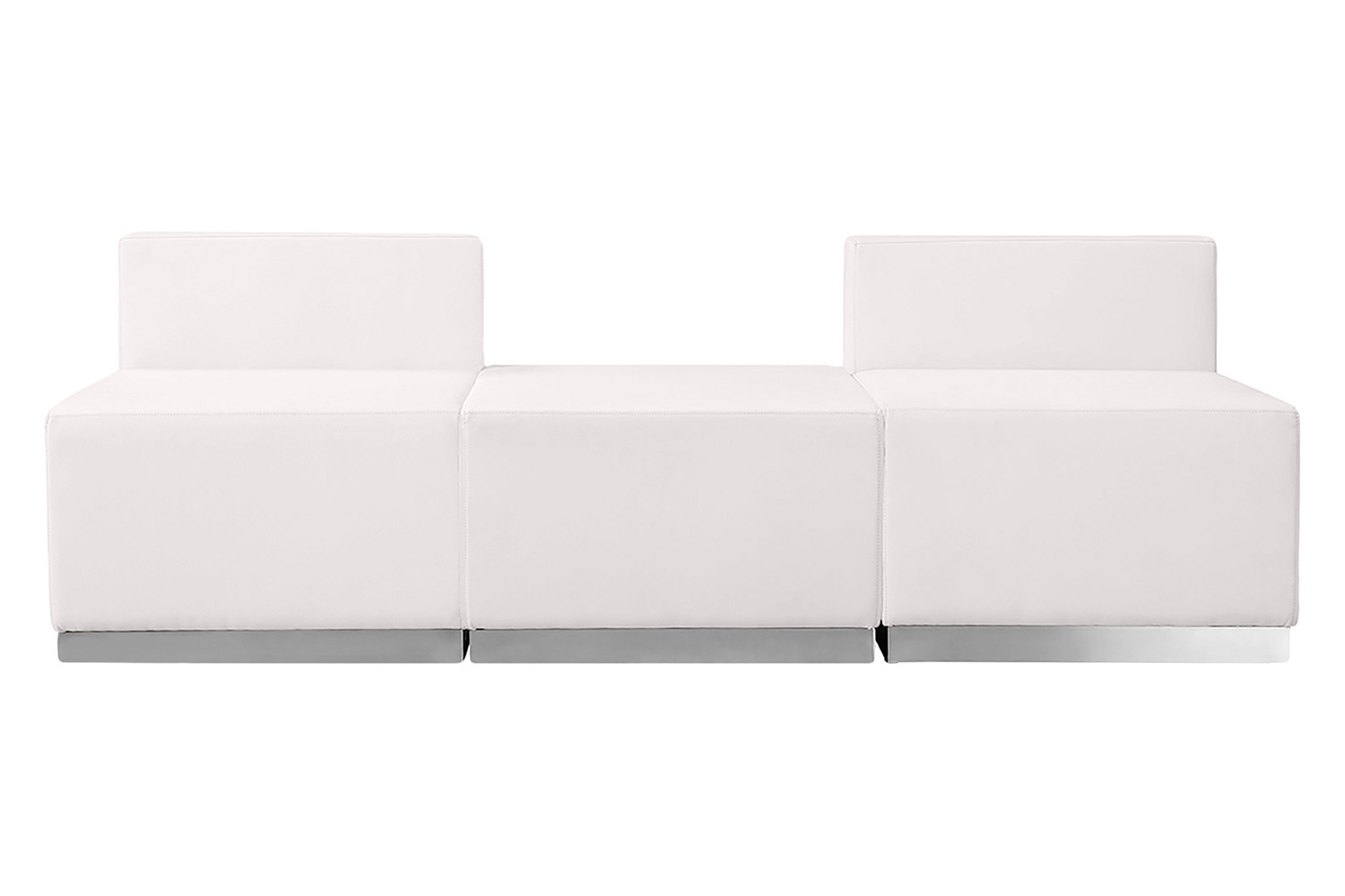 BLNK HERCULES Alon Series Set 1 LeatherSoft Reception Configuration 3 Pieces - Melrose White