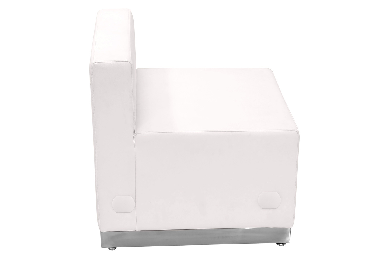 BLNK HERCULES Alon Series LeatherSoft Chair with Brushed Stainless Steel Base - Melrose White