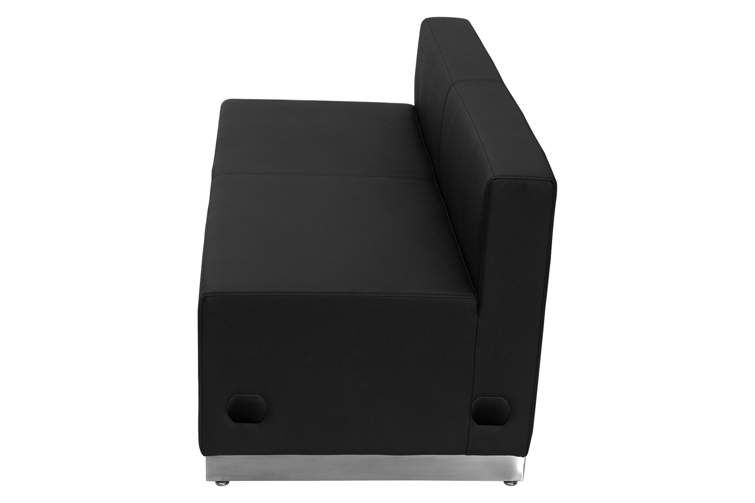 BLNK HERCULES Alon Series LeatherSoft Loveseat with Brushed Stainless Steel Base - Black