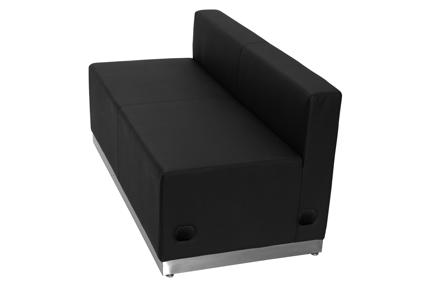 BLNK HERCULES Alon Series LeatherSoft Loveseat with Brushed Stainless Steel Base - Black